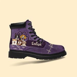 Personalized Dog Mom Dog Lovers Gift Leather Boots Printed PVD202319