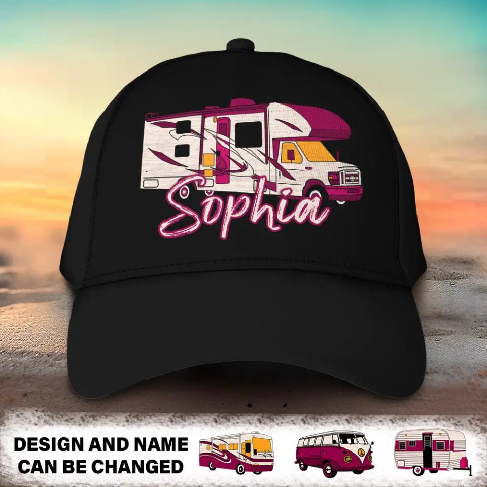 Personalized Camping Art with Name Cap Printed HN20231