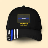 Personalized US Thin Blue Line With Department Cap Printed QTNL202354