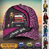 Personalized Jeep Girl Pink Leopard Pattern Cap Printed PN202336