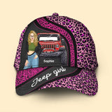 Personalized Jeep Girl Pink Leopard Pattern Cap Printed PN202336
