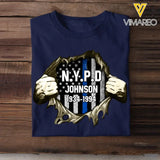 Personalized US Flag Police Department with Name T-shirt Printed KVH202345