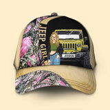 Personalized Jeep Girl Leather Color Pink Camo Cap Printed QTVD202382