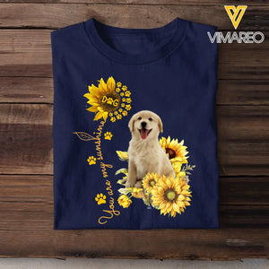 Personalized Upload Your Dog Photo You Are My Sunshine Sunflower T-shirt Printed MTKVH202355