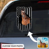 Personalized Upload Your Horse Photo Flag Car Decal Printed 202370PVD