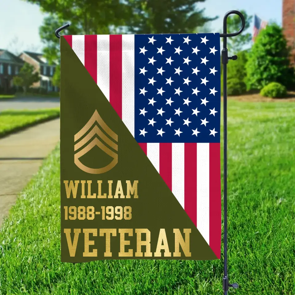 Personalized US Soldier Retired Veteran Flag Printed QTPD2023118