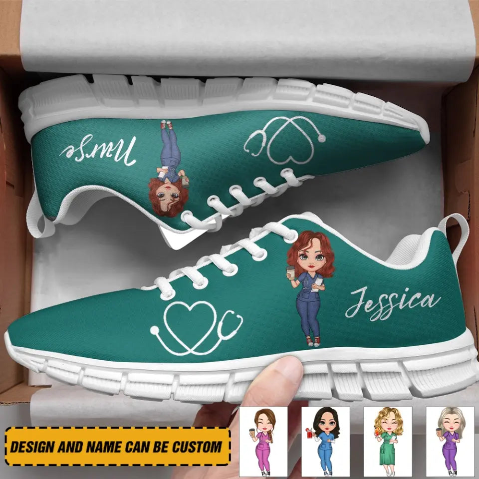 Personalized Nurse with Name Gift For Nurse Running Shoes Printed HTHKVH202372