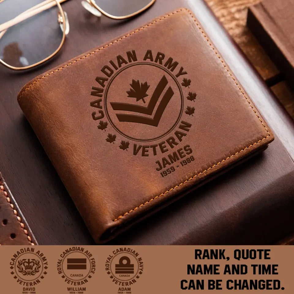 Personalized Canadian Armed Forces Leather Wallet  QTPN2023139