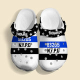 Personalized US Law Enforcement With Thin Blue Line Clogs Slipper Shoes Printed 202394PVD