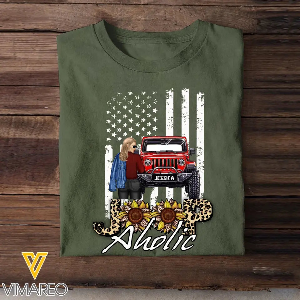 Personalized Jeep Aholic Jeep Girl T-shirt Printed MTHN2023107