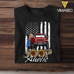 Personalized Jeep Aholic Jeep Girl T-shirt Printed MTHN2023107