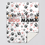 Personalized Dog Mama Dog Names Dog Lovers Gift Fleece or Sherpa Blanket Printed HTHKVH2023108