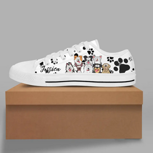 Personalized Dog Lovers Dog Name Lowtop Shoes Printed HTHVH202386