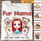 Personalized Dog Mom Fur Mama Dog Lovers T-shirt Printed QTHN2023195