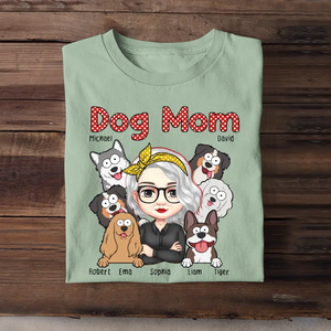 Personalized Dog Mom Fur Mama Dog Lovers T-shirt Printed QTHN2023195