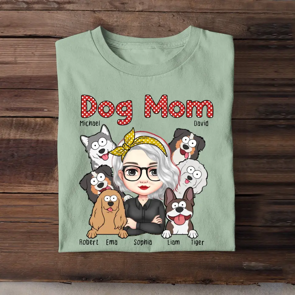 Personalized Dog Mom Fur Mama Dog Lovers T-shirt Printed QTHN2023195