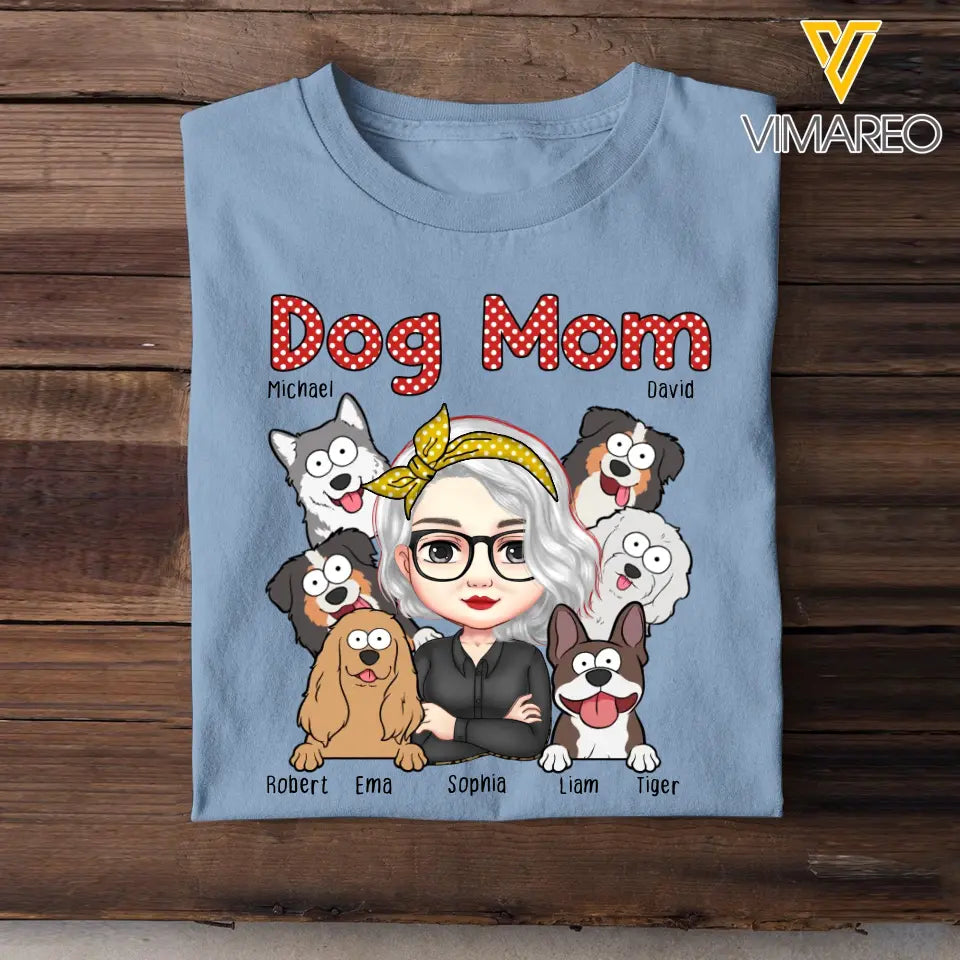 Personalized Dog Mom Fur Mama Dog Lovers T-shirt Printed QTHN2023195