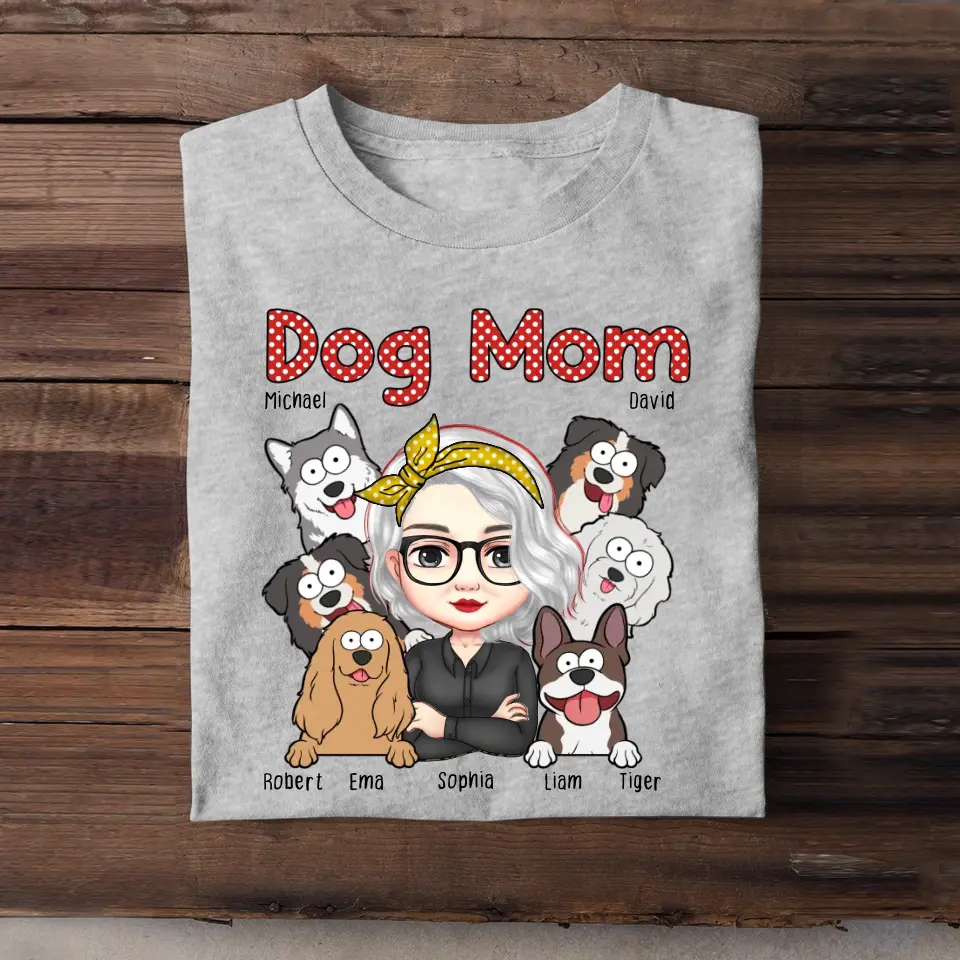 Personalized Dog Mom Fur Mama Dog Lovers T-shirt Printed QTHN2023195