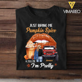 Personalized Just Bring Me Pumpkin Spice I'm Pretty Jeep Girl T-shirt Printed MTPN23156