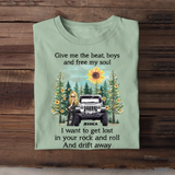 Personalized Give Me The Beat Boys And Free My Soul I Want To Get Lost In Your Rock And Roll And Drift Away Jeep Girl T-shirt Printed MTHPN2107