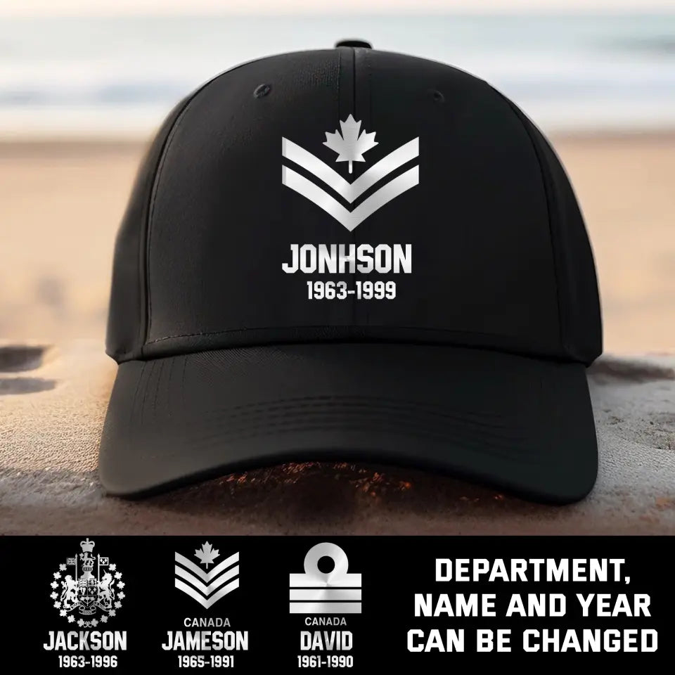 Personalized Canadian Armed Forces Custom Name Black Cap 23225KVH