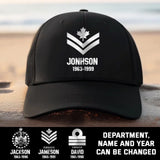 Personalized Canadian Armed Forces Custom Name Black Cap 23225KVH