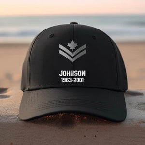 Personalized Canadian Armed Forces Custom Name Black Cap 23225KVH