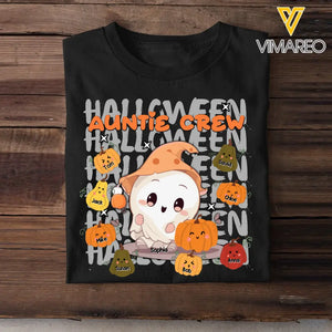Personalized Auntie Crew Ghost Pumpkins Halloween & Kid Names T-shirt Printed HTHKVH23186