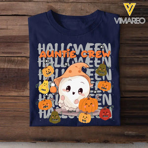 Personalized Auntie Crew Ghost Pumpkins Halloween & Kid Names T-shirt Printed HTHKVH23186