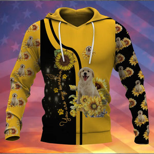 Personalized Upload Your Dog Photo You Are My Sunshine Sunflowers Hoodie 3D Printed MTKVH23205