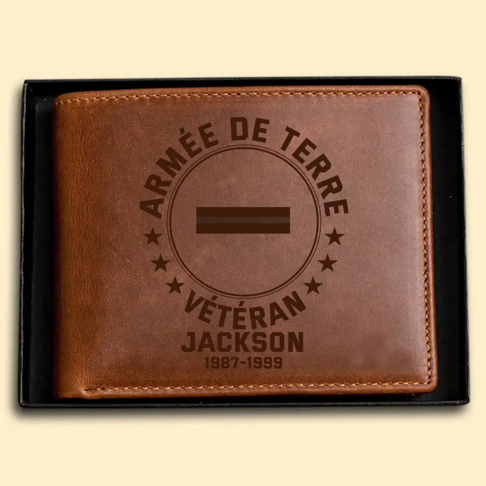 Personalized French Armed Force Leather Wallet QTPN23216