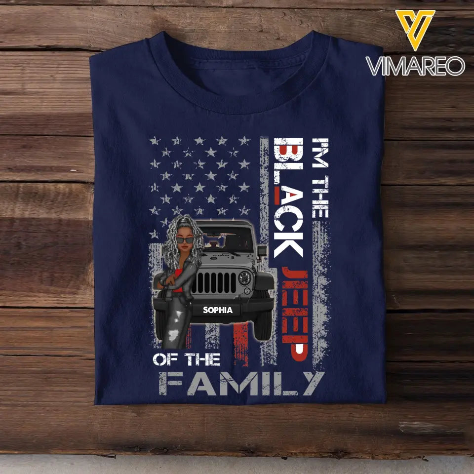 Personalized Jeep Girl I'm The Black Jeep Family T-shirt Printed MTPN0906