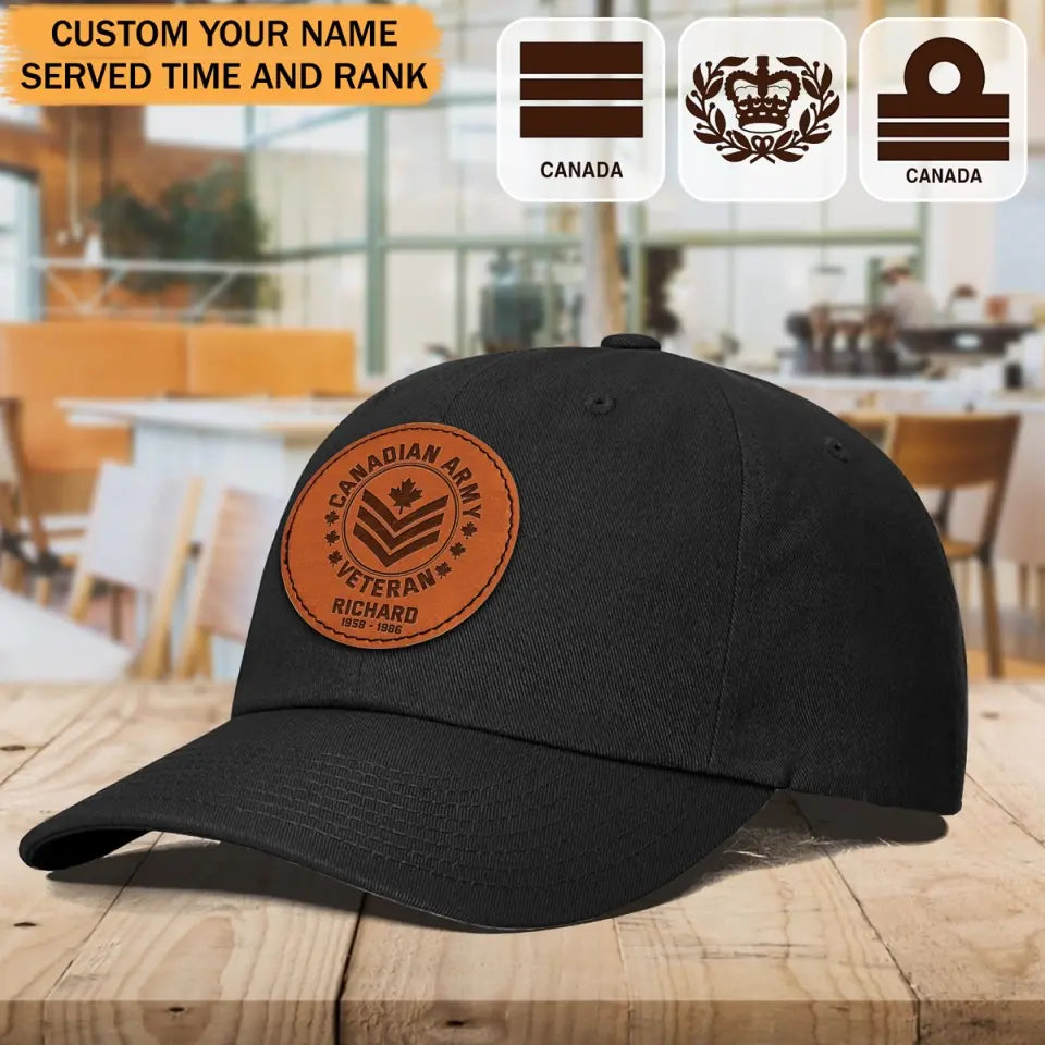 Personalized Canadian Armed Forces Black Cap 23246PVD
