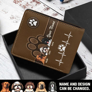 Personalized Dog Names Gift For Dog Owners Dog Lovers Leather Wallet KVH23238