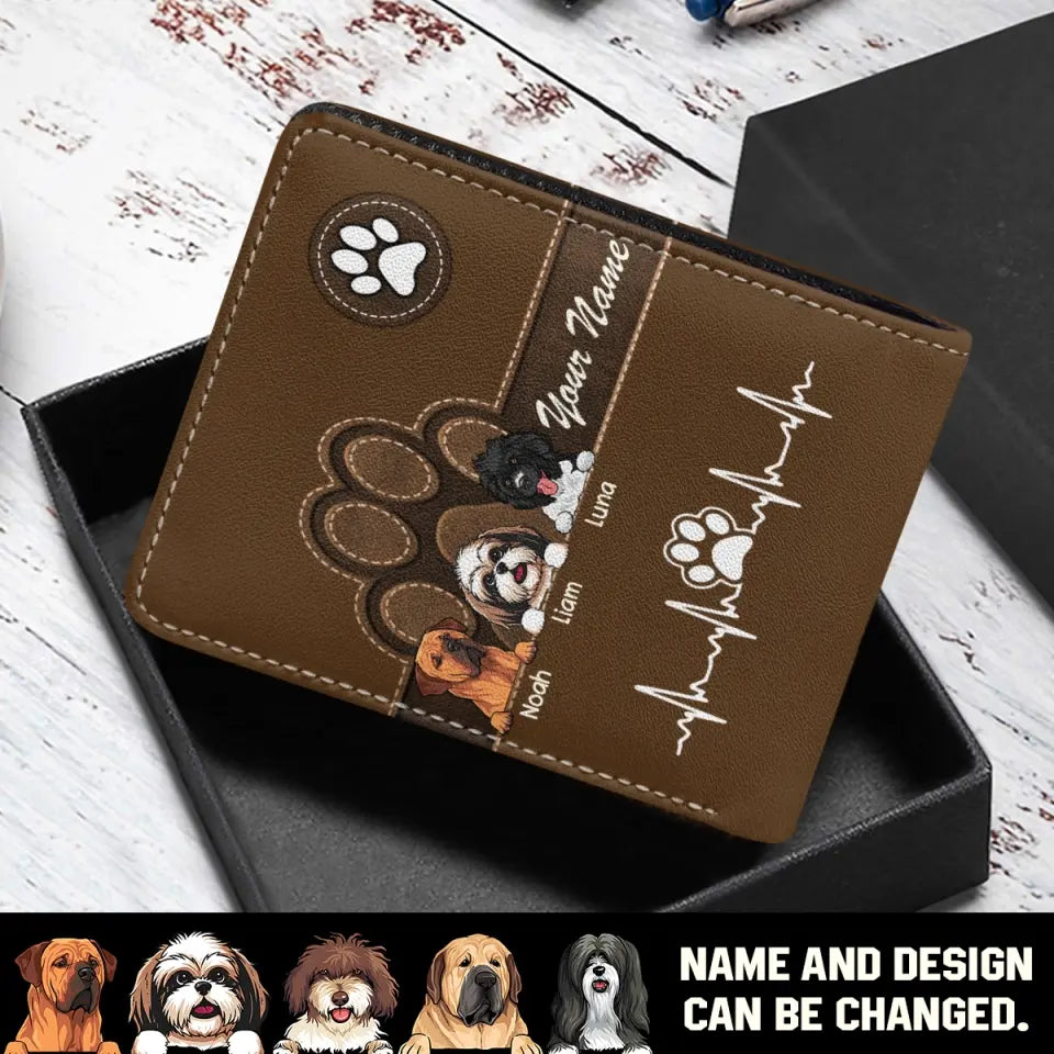 Personalized Dog Names Gift For Dog Owners Dog Lovers Leather Wallet KVH23238