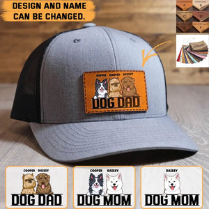 Personalized Life Is Better With Dogs Gift For Dog Owners Dog Lovers Leather Patch Hat Printed 23271DNL