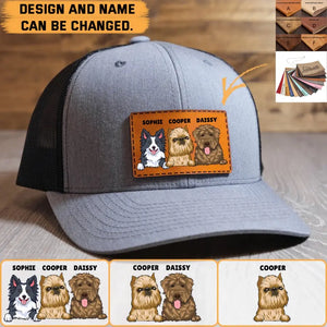 Personalized Life Is Better With Dogs Gift For Dog Owners Dog Lovers Leather Patch Hat Printed 23273DNL