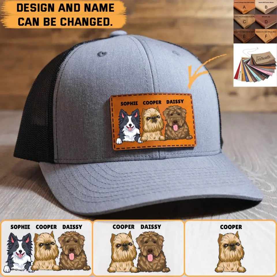 Personalized Life Is Better With Dogs Gift For Dog Owners Dog Lovers Leather Patch Hat Printed 23273DNL