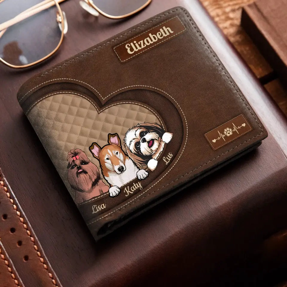 Personalized Life Is Better With Dogs Gift For Dog Owners Dog Lovers Leather Wallet 23279PVD