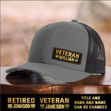 Personalized Canadian Armed Force Retired Leather Patch Hat Printed QTKH23269