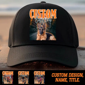 Personalized Upload Your Dog Photo Black Cap HTHKVH23249