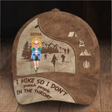 Personalized I Hike So I Don't Punch People In The Throat Hiking Girl with Name Cap Printed HN23218