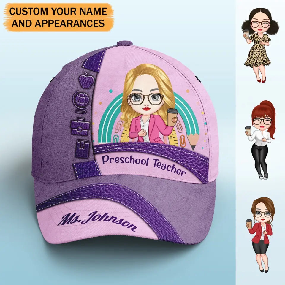 Personalized Teacher with Name Gift For Teacher Cap Printed HTHPVD23245