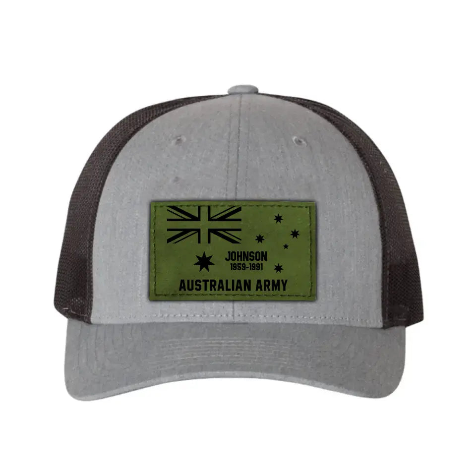 Personalized Australian Armed Forces Leather Patch Hat Printed 23289KVH