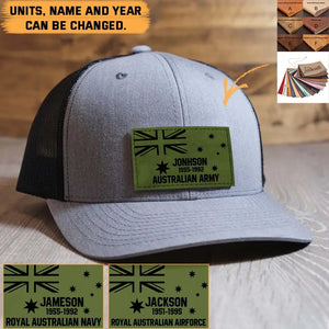 Personalized Australian Armed Forces Leather Patch Hat Printed 23289KVH