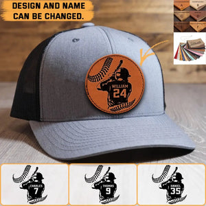 Personalized Baseball Leather Patch Hat Printed 23296DNL
