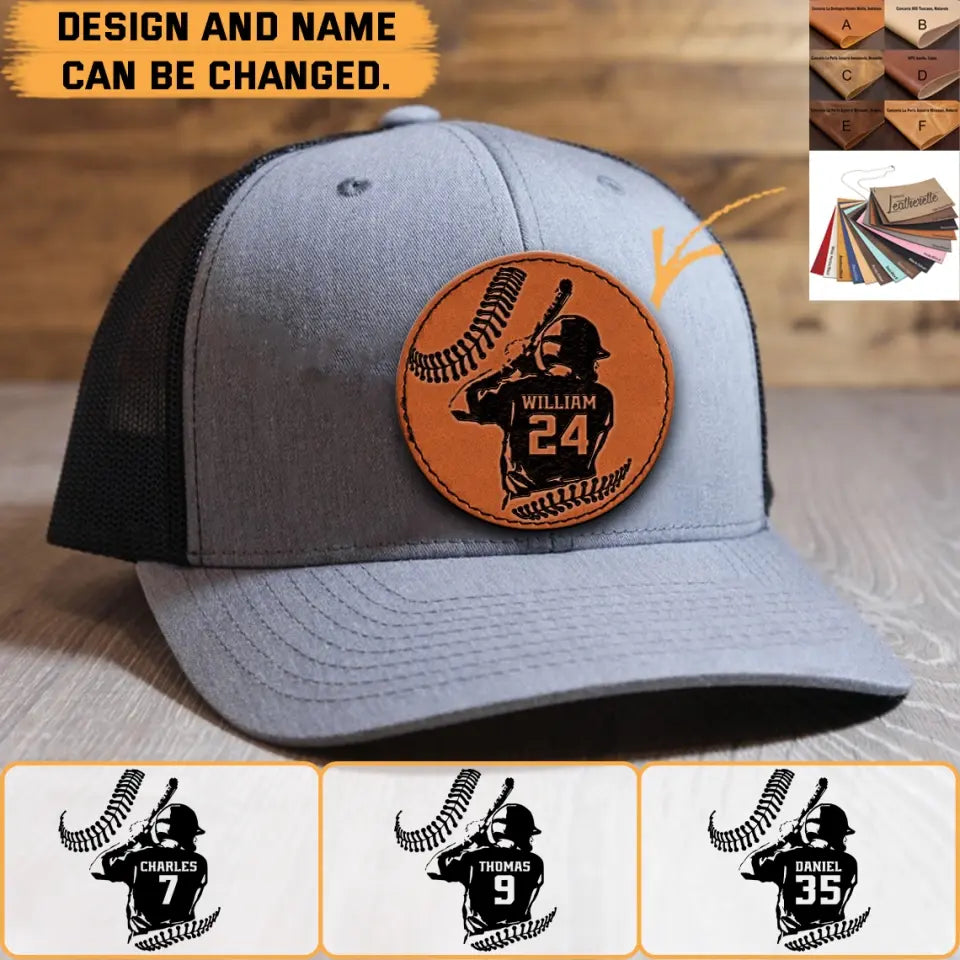Personalized Baseball Leather Patch Hat Printed 23296DNL