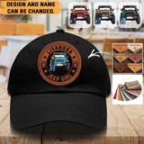 Personalized Jeep Girl with Name Leather Patch Black Cap Printed DNL23260