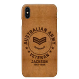 Personalized Australian Armed Force Leather Texture Phone Case Printed QTPN301