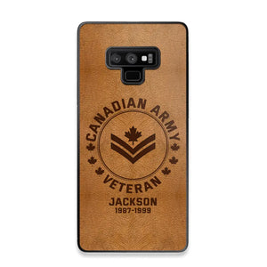 Personalized Canadian Armed Force Leather Texture Phone Case Printed QTPN301